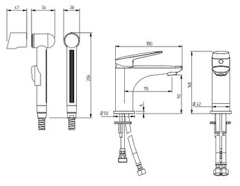 Смеситель для раковины Migliore Laguna 26082 с гигиеническим душем Хром — фото 2, Смесители для раковины