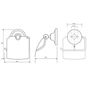 Держатель туалетной бумаги Bemeta Retro chrom 144312012 с крышкой Хром — фото 2, Держатели туалетной бумаги
