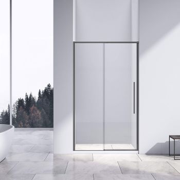 Душевая дверь Vincea Slim-N 140 VDS-4SN140CLGM профиль Вороненая сталь стекло прозрачное — фото 1, Раздвижные душевые двери