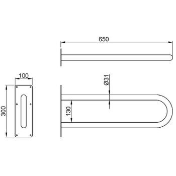 Поручень Nofer 15055.S Сатин — фото 2, Поручни для ванной
