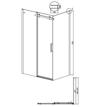 Товар: Душевая стенка Grossman Classic 90 200.K33.04.90.10.00 профиль Хром стекло прозрачное - фото 6 Душевая стенка Grossman Classic 90 200.K33.04.90.10.00 профиль Хром стекло прозрачное — фото 6, Боковые стенки