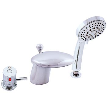 Смеситель на борт ванны Rav Slezak Dunaj Termostat DT271.5S с термостатом Хром — фото 1, Смесители на борт ванны