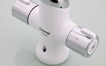 Смеситель для раковины Gappo G49 G1049 Белый Хром — фото 6, Смесители для раковины