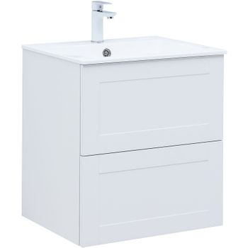 Тумба с раковиной Aquanet Терра 60 323178 подвесная Белая матовая — фото 1, Тумбы с раковиной