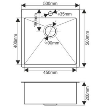 Кухонная мойка Fabia 50х50 50503Z Золото — фото 6, Кухонные мойки
