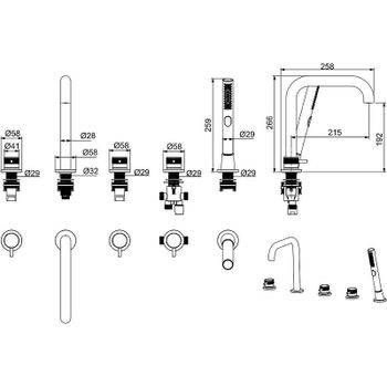 Смеситель на борт ванны Allen Brau Priority 5.31007-BN Брашированный никель — фото 11, Смесители на борт ванны