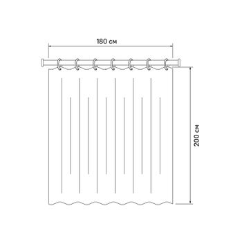 Шторка для ванны Iddis Basic 200х180 B64P218i11 Голубая — фото 3, Шторы для ванной