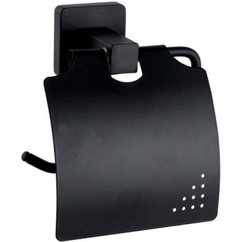 Держатель туалетной бумаги Haiba HB8903 с крышкой Черный матовый — фото 1, Держатели туалетной бумаги