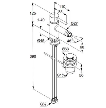 Смеситель для биде Kludi Bozz 385330576 Хром — фото 2, Смесители для биде