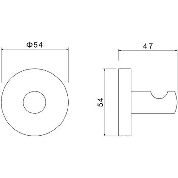 Крючок Aquatek Оберон AQ4201CR Хром — фото 2, Крючки для полотенец