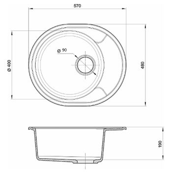 Кухонная мойка Reflection Allonge 57 RF0658WH Белая — фото 3, Кухонные мойки