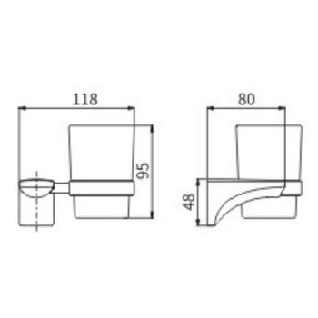 Стакан для зубных щеток CeramaLux Monelli 70002 Черный матовый — фото 2, Стаканы для зубных щеток