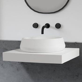 Раковина-чаша Abber Stein 60 AS2605 Белая матовая — фото 1, Раковины накладные