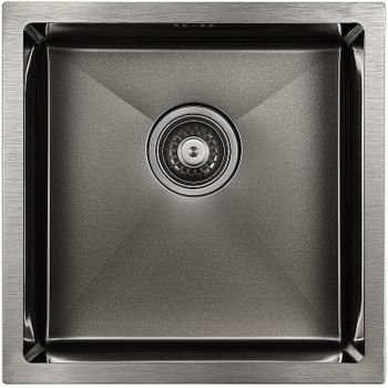 Кухонная мойка Paulmark Gerberg 44 Uni PM254444-GM Вороненая сталь — фото 1, Кухонные мойки