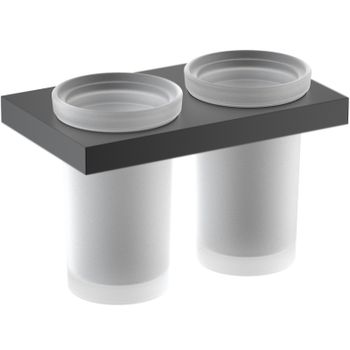 Стакан для зубных щеток Timo Petruma 15234/03 двойной Черный матовый — фото 1, Стаканы для зубных щеток