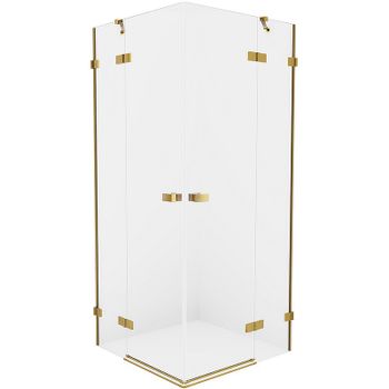 Душевой уголок New Trendy Avexa Gold 120х110 EXK-1889 профиль Брашированное золото стекло прозрачное — фото 1, Прямоугольные душевые уголки