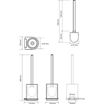 Ершик для унитаза Bemeta Galla 108113010 Черный матовый — фото 2, Ершики для унитаза