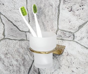 Стакан для зубных щеток WasserKRAFT Aisch K-5928 Золото матовое — фото 2, Стаканы для зубных щеток