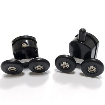 Душевая дверь Abber Schwarzer Diamant 150 AG30150B5 профиль Черный стекло прозрачное — фото 4, Раздвижные душевые двери