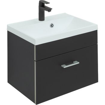Тумба под раковину Aquanet Верона 50 272430 подвесная Черная матовая — фото 1, Тумбы под раковину