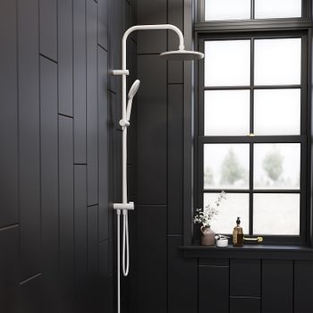 Душевая система Damixa Jupiter 977000200 Белая матовая — фото 8, Душевые стойки