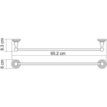 Полотенцедержатель WasserKRAFT Ammer K-7030 Хром матовый — фото 4, Полотенцедержатели
