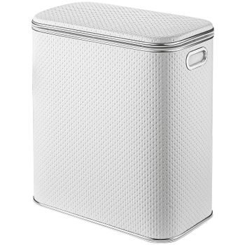 Корзина для белья Geralis PWH-M Punto Белая, кант Хром, малая — фото 1, Корзины для белья