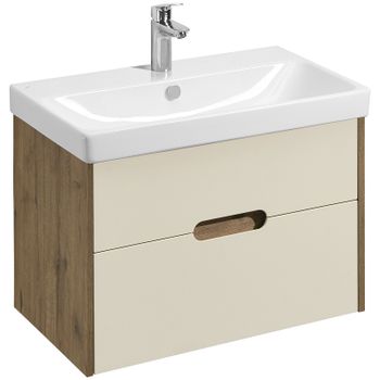 Тумба под раковину Aquaton Оливия 80 1A283101OLVG0 подвесная Бежевая Дуб велл — фото 1, Тумбы под раковину
