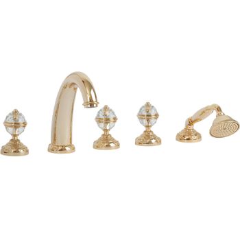 Смеситель на борт ванны Migliore Cristalia New 27182 Золото — фото 1, Смесители на борт ванны