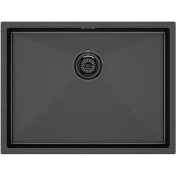Кухонная мойка Paulmark Next 58 Uni PM215844-GM Вороненая сталь — фото 1, Кухонные мойки