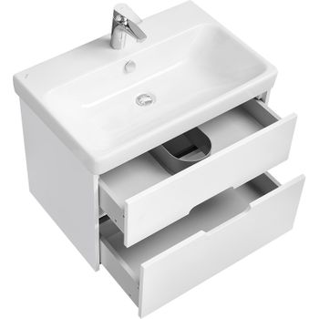 Тумба под раковину Aquaton Оливия 70 1A254301OL010 подвесная Белая матовая — фото 3, Тумбы под раковину