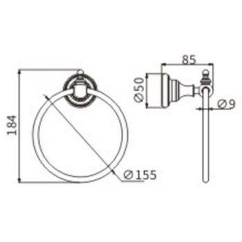 Товар: Кольцо для полотенец CeramaLux Elegance 95806 Черное матовое - фото 2 Кольцо для полотенец CeramaLux Elegance 95806 Черное матовое — фото 2, Полотенцедержатели