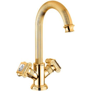 Смеситель для раковины Cezares Olimp OLIMP-LS2-03/24-Sw Золото 24 карат — фото 1, Смесители для раковины