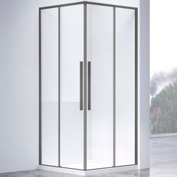 Душевой уголок Vincea Slim-N 100x90 VSS-4SN9010CLGM профиль Вороненая сталь стекло прозрачное — фото 1, Прямоугольные душевые уголки
