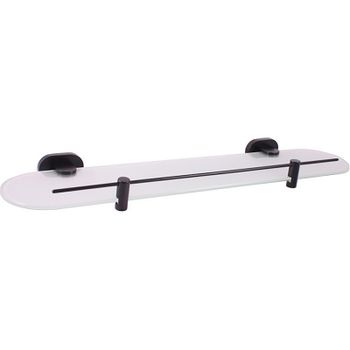 Стеклянная полка Rav Slezak Yukon YUA0900/50CMAT Черная матовая — фото 1, Полки для ванной и душа