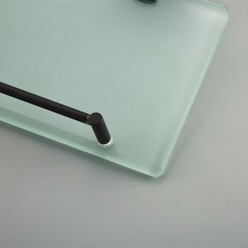 Стеклянная полка Frap F302 F30207 Черная матовая — фото 4, Полки для ванной и душа