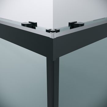 Душевой уголок Grossman Cosmo 80х80 300.K33.02.8080.21.00 профиль Черный матовый стекло прозрачное — фото 8, Квадратные душевые уголки