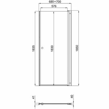 Душевая дверь Triton Уно 70 Щ0000036860 профиль Хром стекло прозрачное — фото 11, Распашные душевые двери
