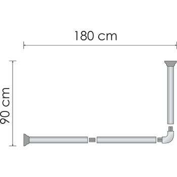 Карниз для ванны WasserKRAFT Elbe 180x90 SC-729018 Черный — фото 5, Карнизы для ванной