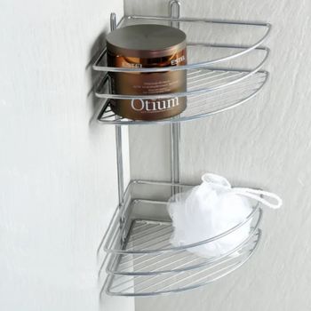 Полка корзина Fixsen FX-710-2 угловая Хром — фото 2, Полки для ванной и душа