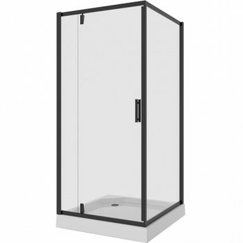 Душевой уголок Niagara Nova NG-6801-08 BLACK 90х90 профиль Черный стекло прозрачное — фото 1, Квадратные душевые уголки