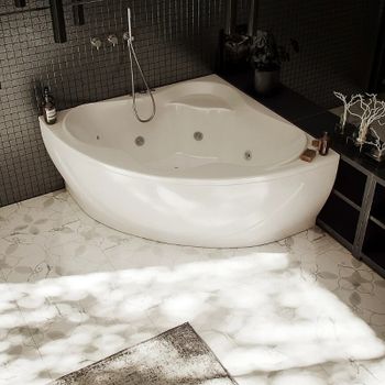 Акриловая ванна Aquatek Галатея 135х135 GAL135-0000022 без гидромассажа с фронтальной панелью с каркасом (разборный) со слив-переливом — фото 3, Акриловые ванны