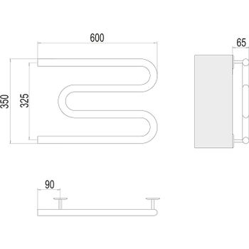 Электрический полотенцесушитель Terminus М-образный 600x350 4620768883927 Хром — фото 3, Электрические полотенцесушители