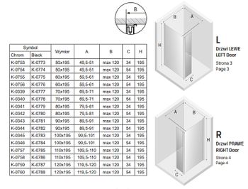 Душевая перегородка New Trendy New Soleo Black 70 K-0778 профиль Черный стекло прозрачное — фото 8, Душевые перегородки