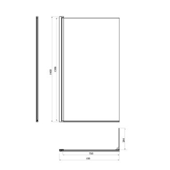 Шторка на ванну Damixa Skyline 80х140 DX35WBS-D7W1-150MT профиль Хром стекло прозрачное — фото 7, Шторки для ванной распашные