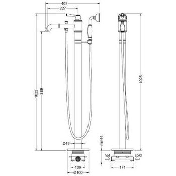 Смеситель для ванны Aquatek Классик AQ1545CR Хром — фото 8, Смесители напольные