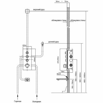 Душевая система Vincea Inspire VSFW-433TI1CH с термостатом Хром — фото 10, Встраиваемые душевые комплекты