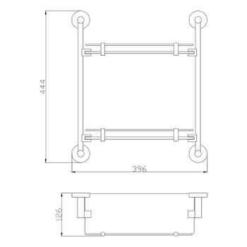 Стеклянная полка Rav Slezak Colorado COA0802 Хром — фото 2, Полки для ванной и душа