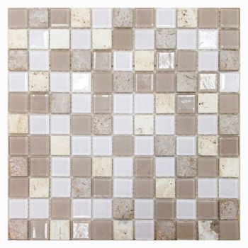 Мозаика Orro Mosaic Glasstone Capri стекло+камень 29,5х29,5 см — фото 1, Мозаика