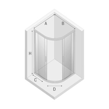 Душевой уголок New Trendy New Varia Chrome 90х90 K-0497 профиль Хром стекло прозрачное — фото 8, Душевые уголки четверть круга